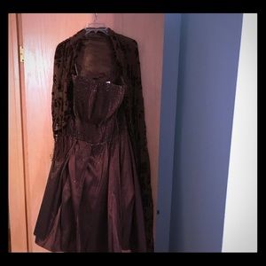 Beautiful Bronze Strapless Beaded Dress